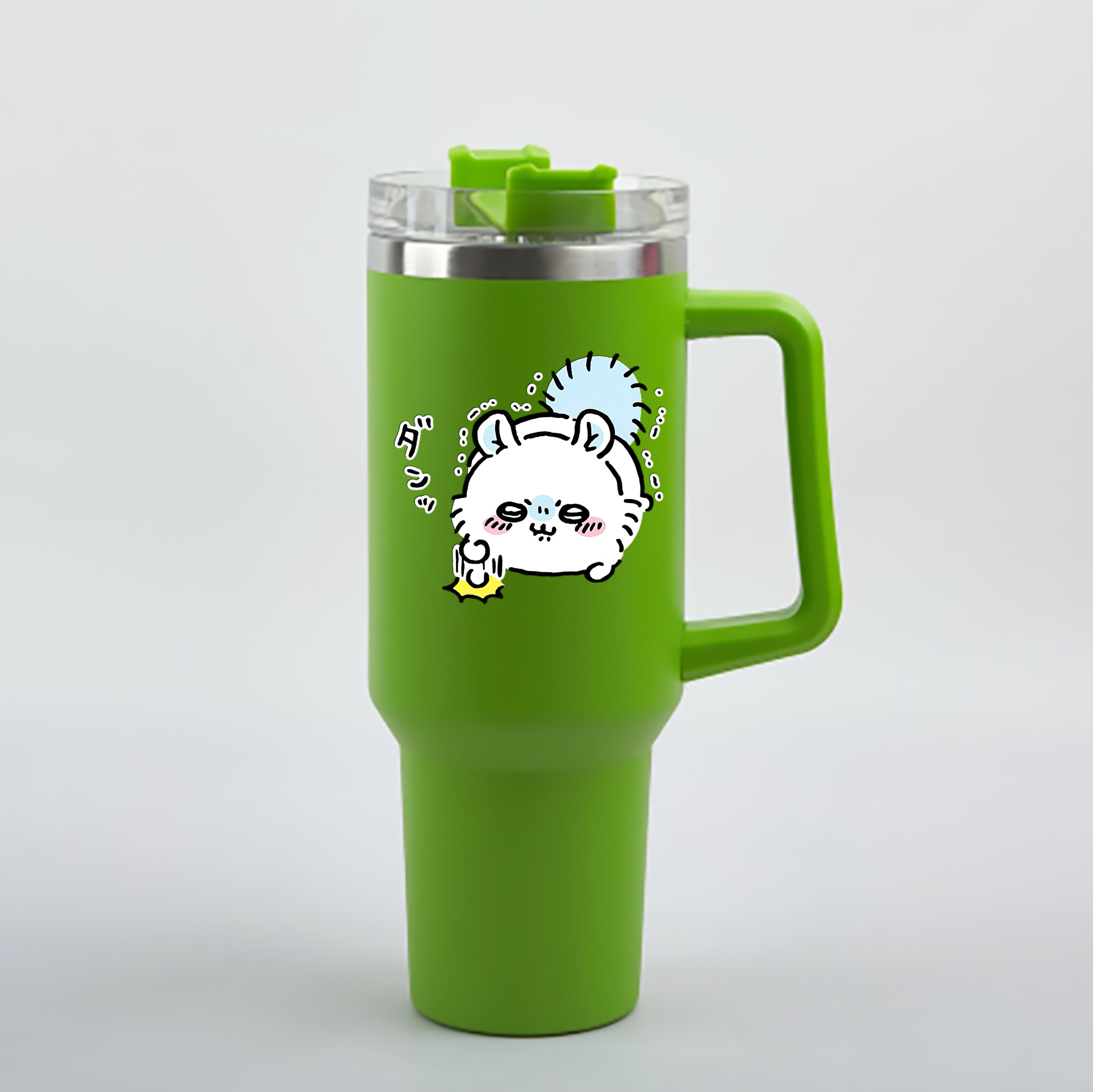 （画像用） ちいかわ モモンガ Chii-kawa Momonga 1200mL車用タンブラー - クリスタルステッカー（プラスチックストロー付き）